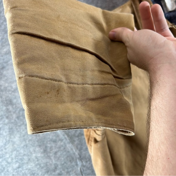 Vintage Carhartt Detroit Jacket Men Medium Tan Workwear Canvas 100 Years Blanket - Picture 7 of 12